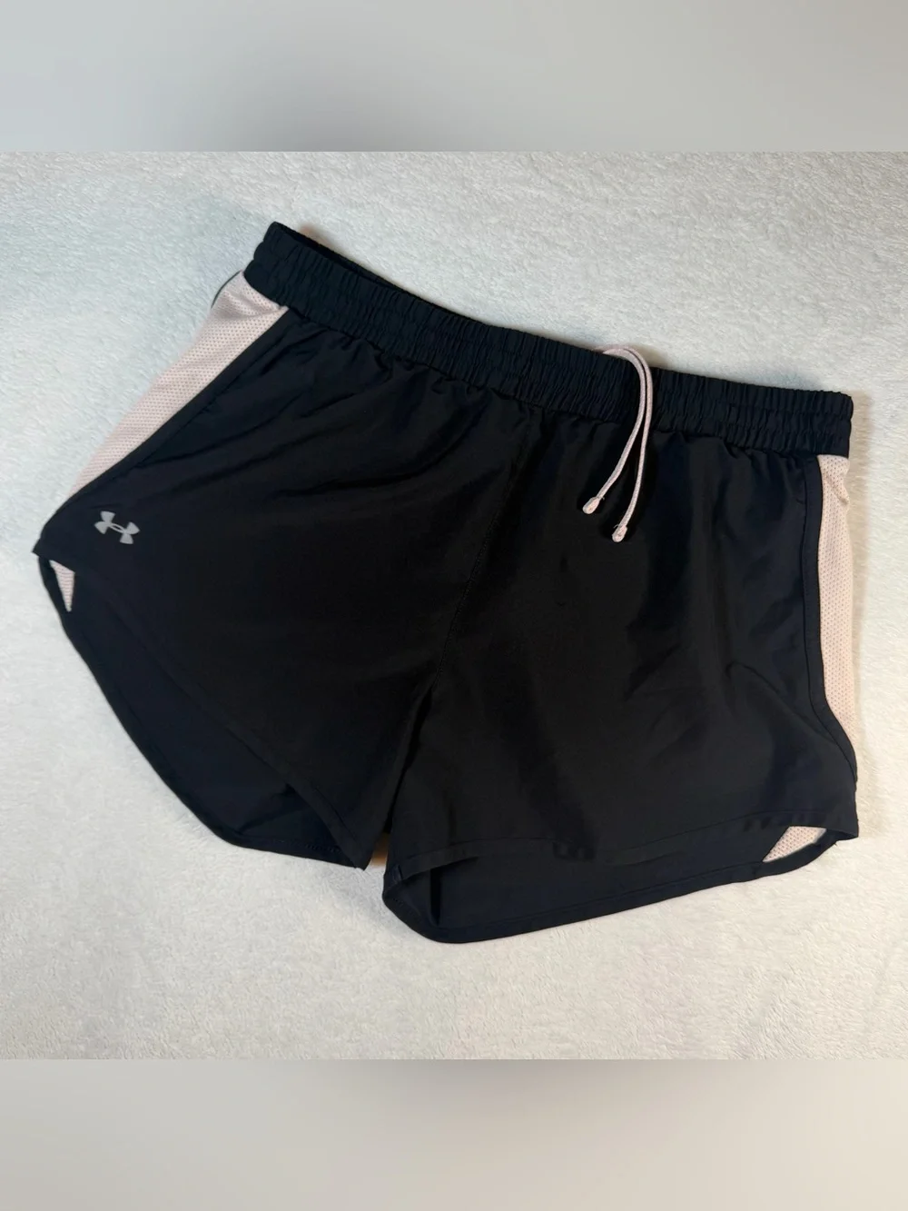 Under Armour Black Athletic Shorts with Light Pink Accents women’s